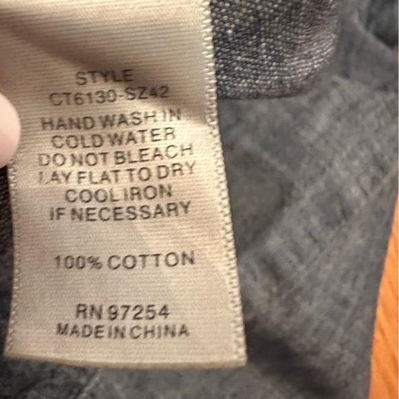 One Clothing Chambray short sleeve top with full back zip back detail  Sz M (v) - Picture 8 of 8